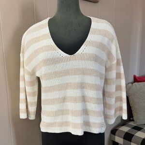 Gentle Fawn • Striped Knit 3/4 Sleeve Sweater